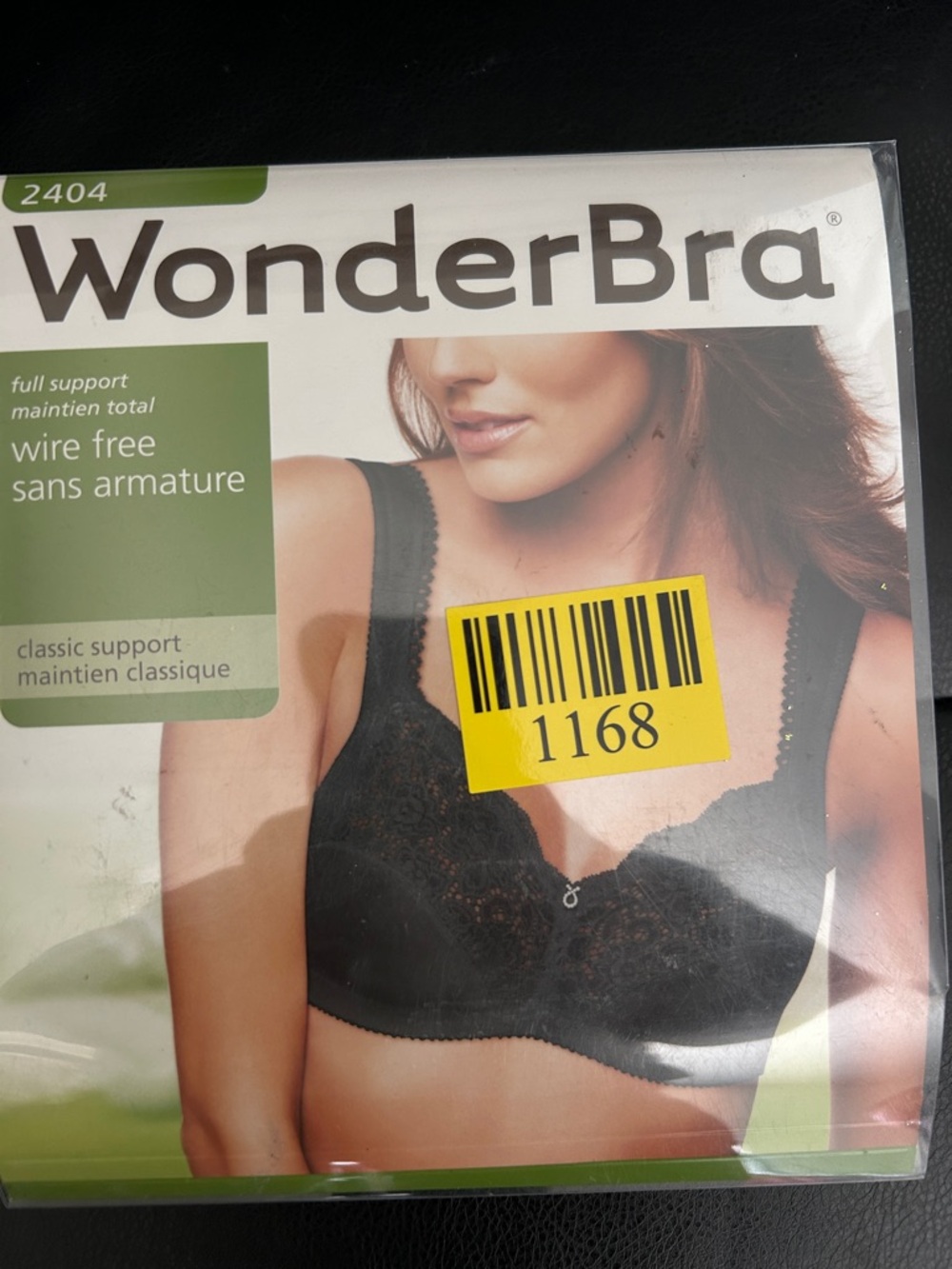 WonderBra Black Wire-Free Lace Support Bra
